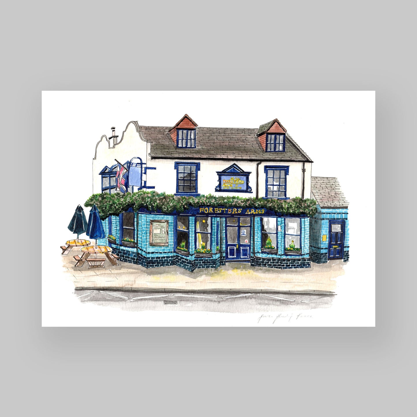 Commissioned Pub/Cafe/Restaurant Portraits. Personalised Portraits. Watercolour Original Art Work. Bespoke Art Pieces. Custom Art Work